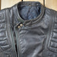 Vintage 1990s Motorcycle Leather Heavy Padded Biker Jacket Made In USA from propervintagecanada