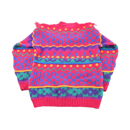 Vintage 1990s Mount Snow Abstract Knit Crewneck Sweater Youth L from propervintagecanada