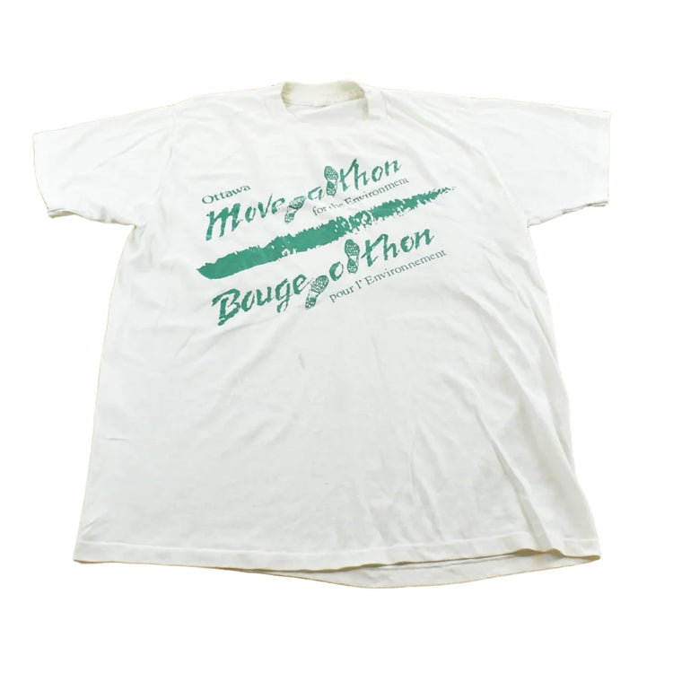 Vintage 1990s Moveathon Marathon For The Environment Ottawa Souvenir T-Shirt Men's M from propervintagecanada