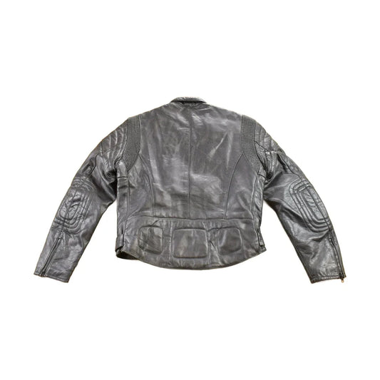 Vintage 1990s MQP Cafe Racer Leather Biker Jacket Men's Large from propervintagecanada