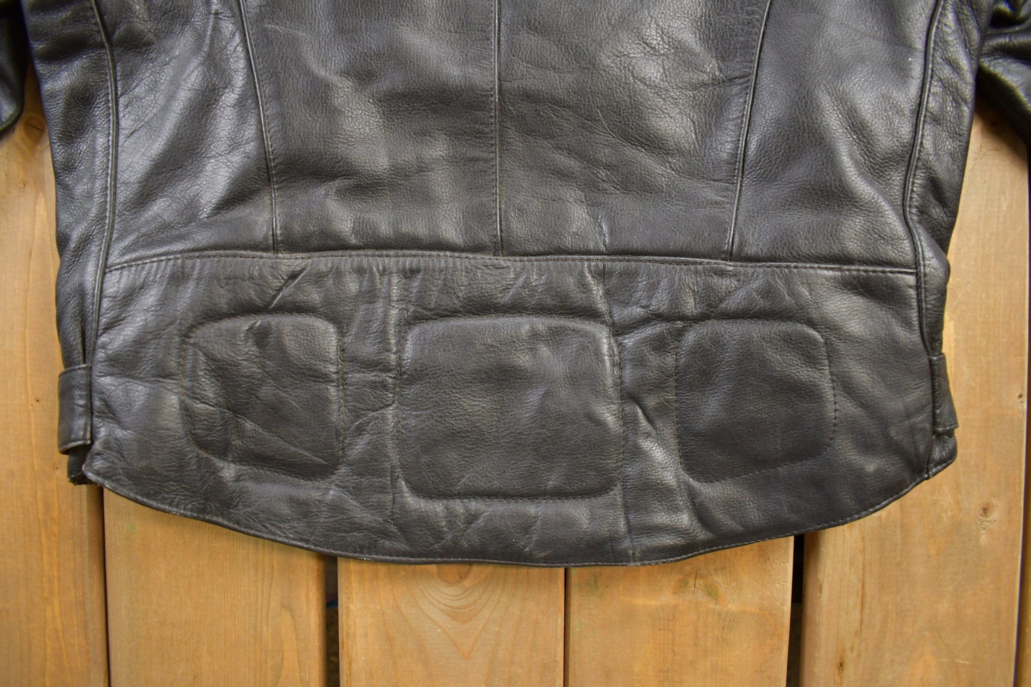 Vintage 1990s MQP Cafe Racer Leather Biker Jacket Men's Large from propervintagecanada