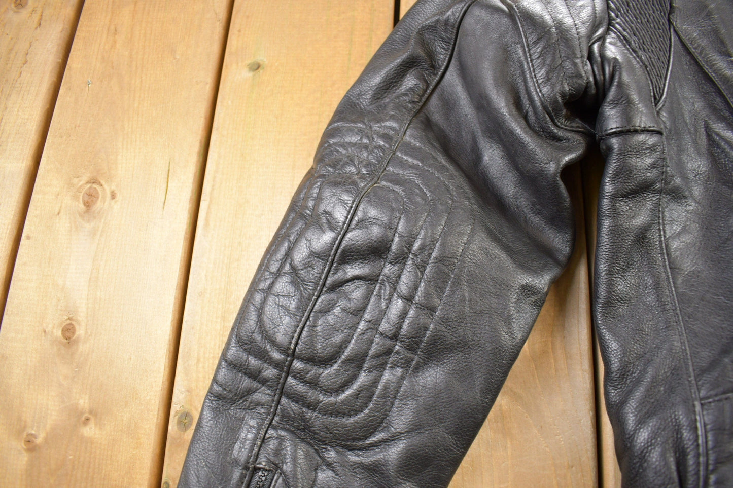 Vintage 1990s MQP Cafe Racer Leather Biker Jacket Men's Large from propervintagecanada