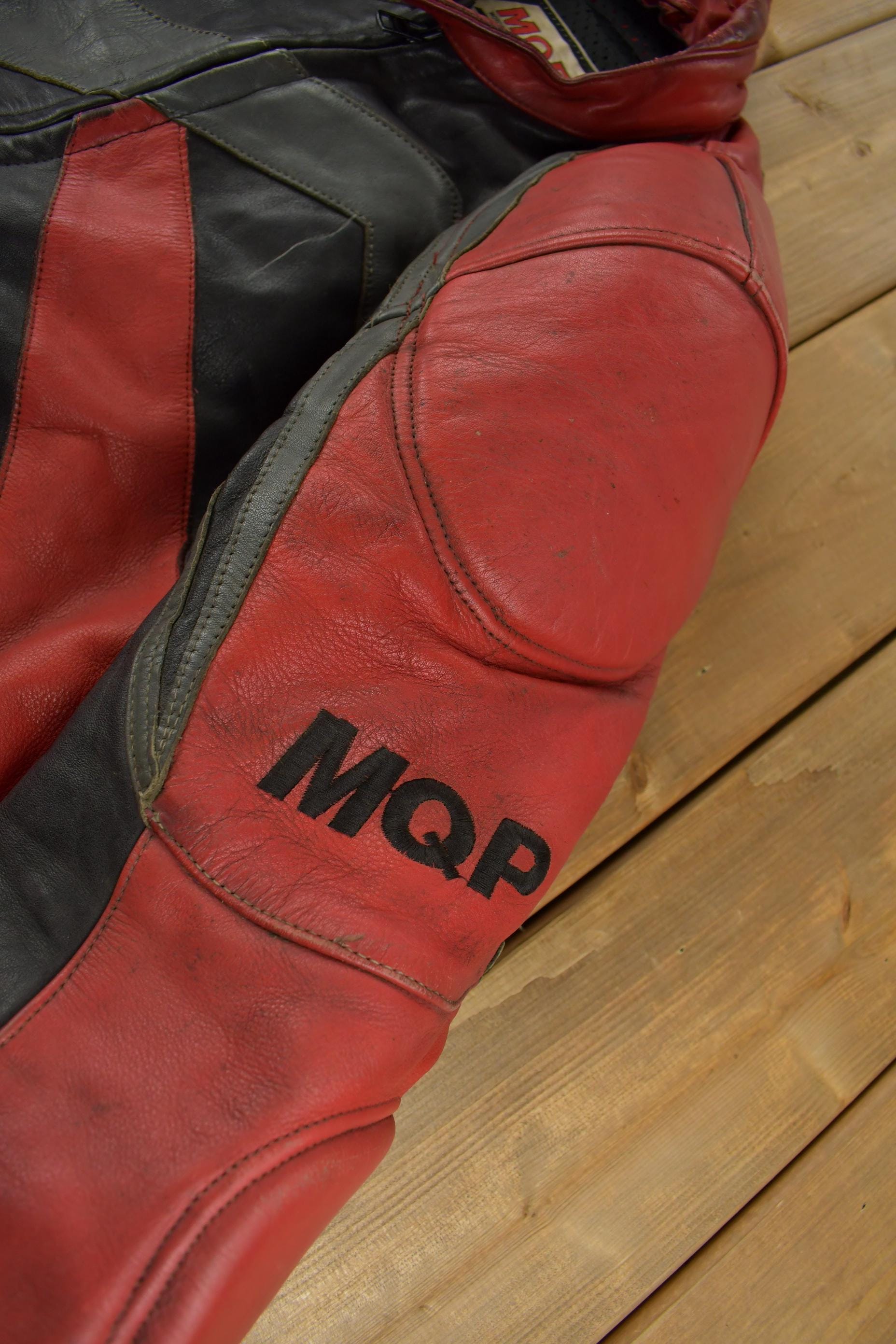Vintage 1990s MQP Heavy Duty Leather Motorcycle Jacket Men's M-L from propervintagecanada