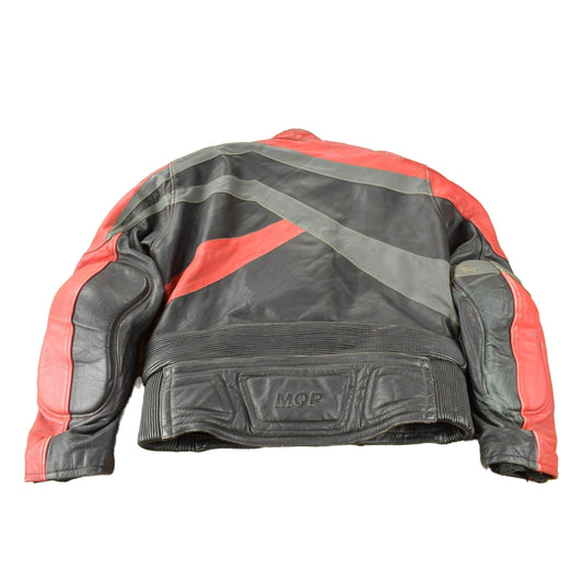 Vintage 1990s MQP Heavy Duty Leather Motorcycle Jacket Men's M-L from propervintagecanada