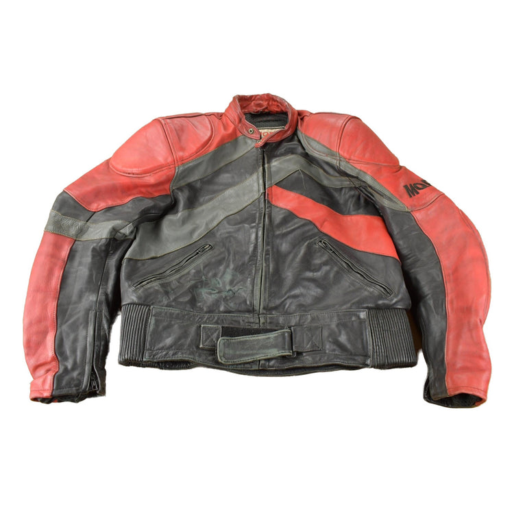 Vintage 1990s MQP Heavy Duty Leather Motorcycle Jacket Men's M-L from propervintagecanada