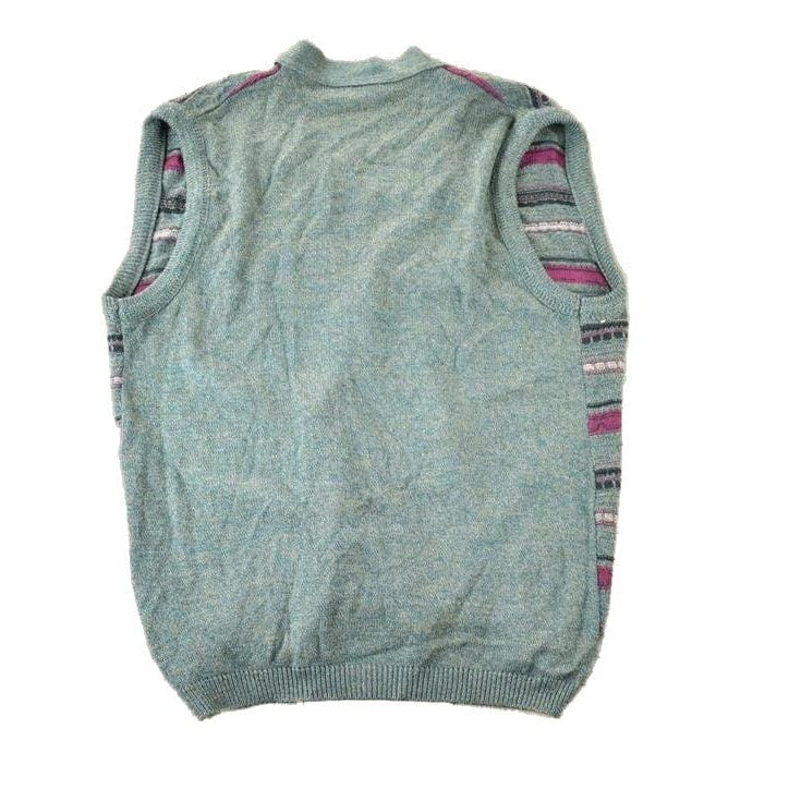 Vintage 1990s MSP Knit Perfect Mild Distress Cardigan Sweater Vest Men's Medium from propervintagecanada