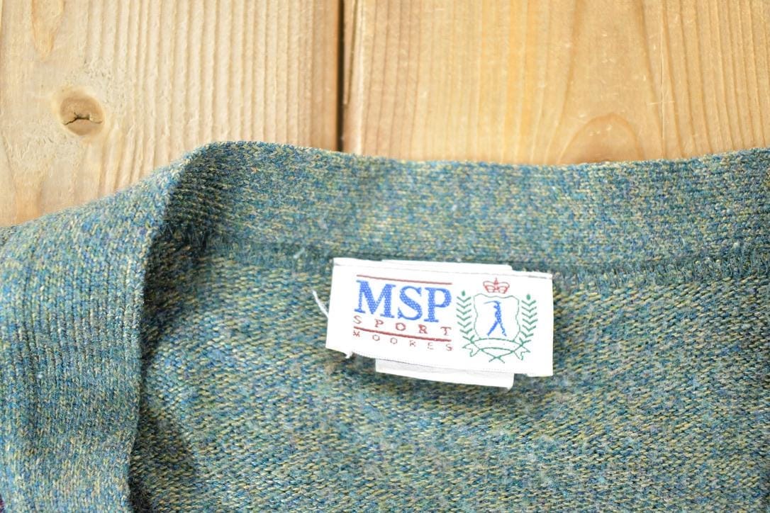 Vintage 1990s MSP Knit Perfect Mild Distress Cardigan Sweater Vest Men's Medium from propervintagecanada