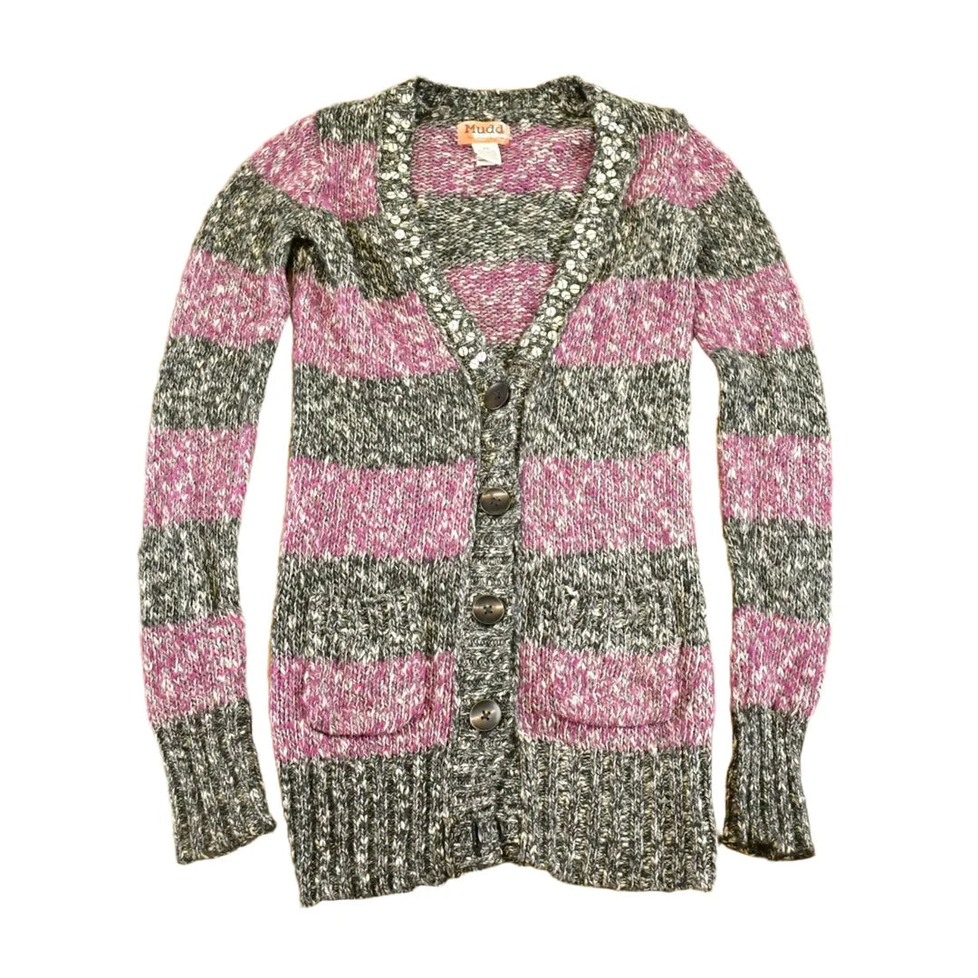 Vintage 1990s Mudd Abstract Knit Cardigan Sweater Women's Long XS from propervintagecanada