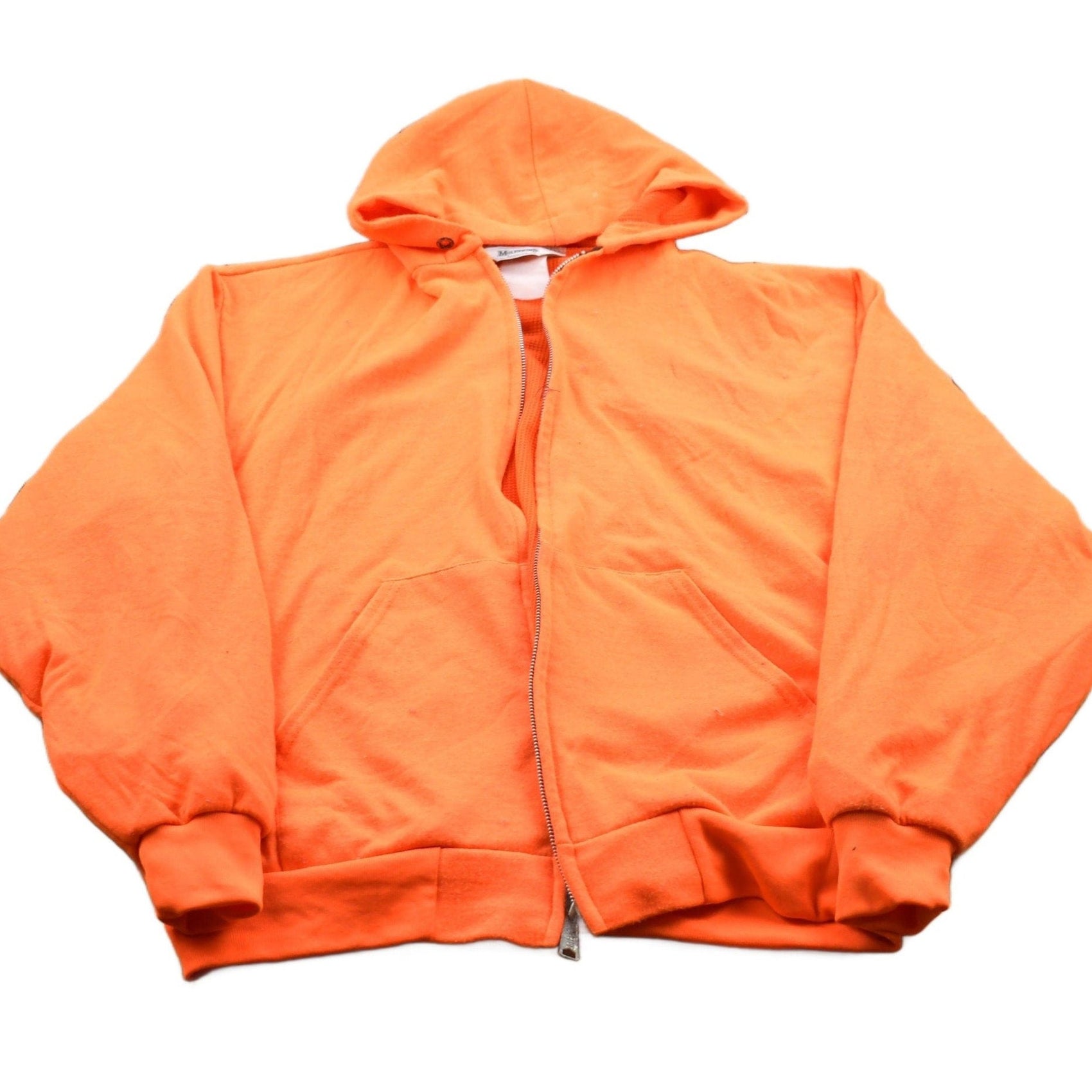 Vintage 1990s Muleskins Thermal Blank Zip Up Hoodie Men's Medium from propervintagecanada