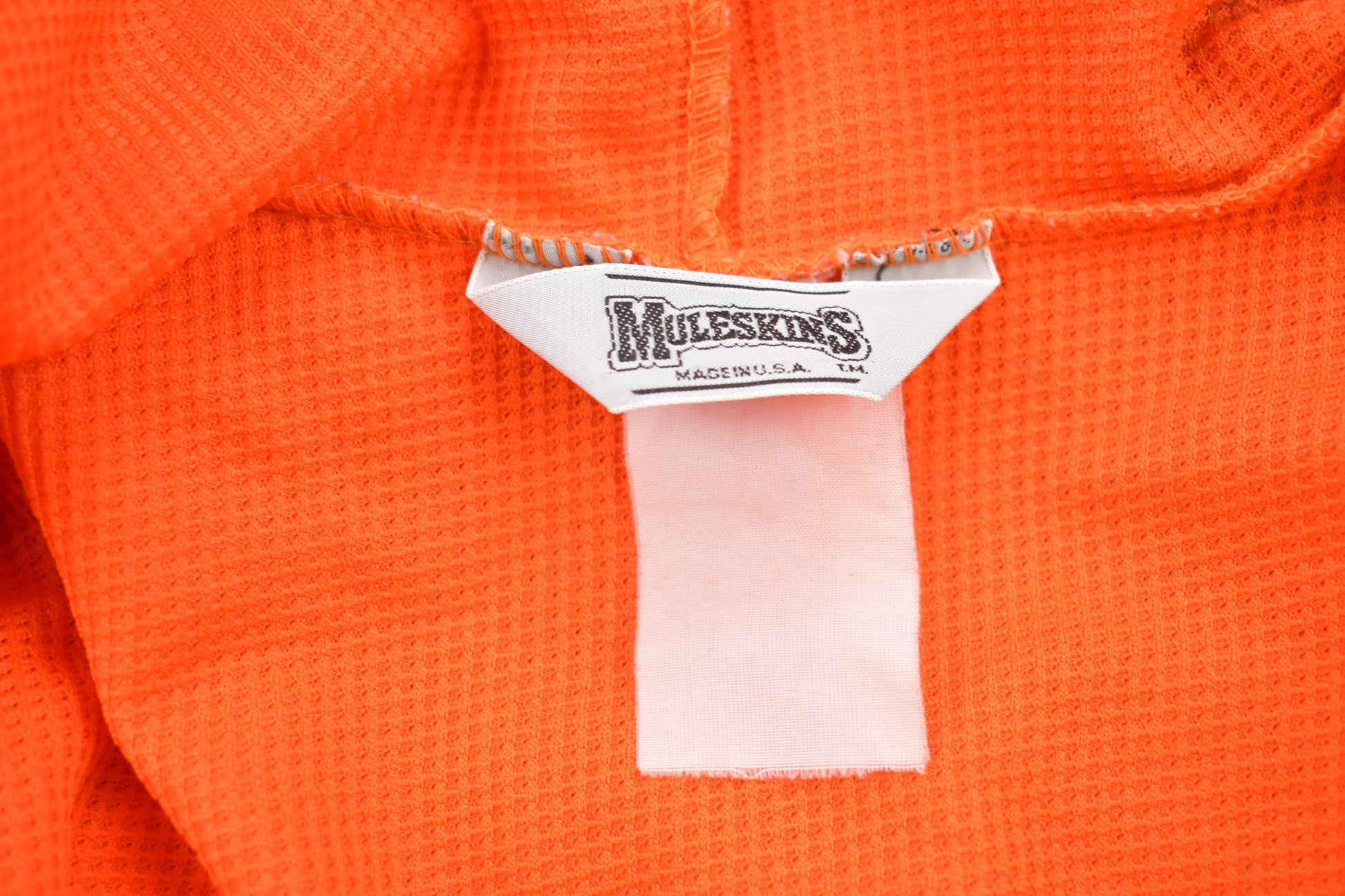 Vintage 1990s Muleskins Thermal Blank Zip Up Hoodie Men's Medium from propervintagecanada