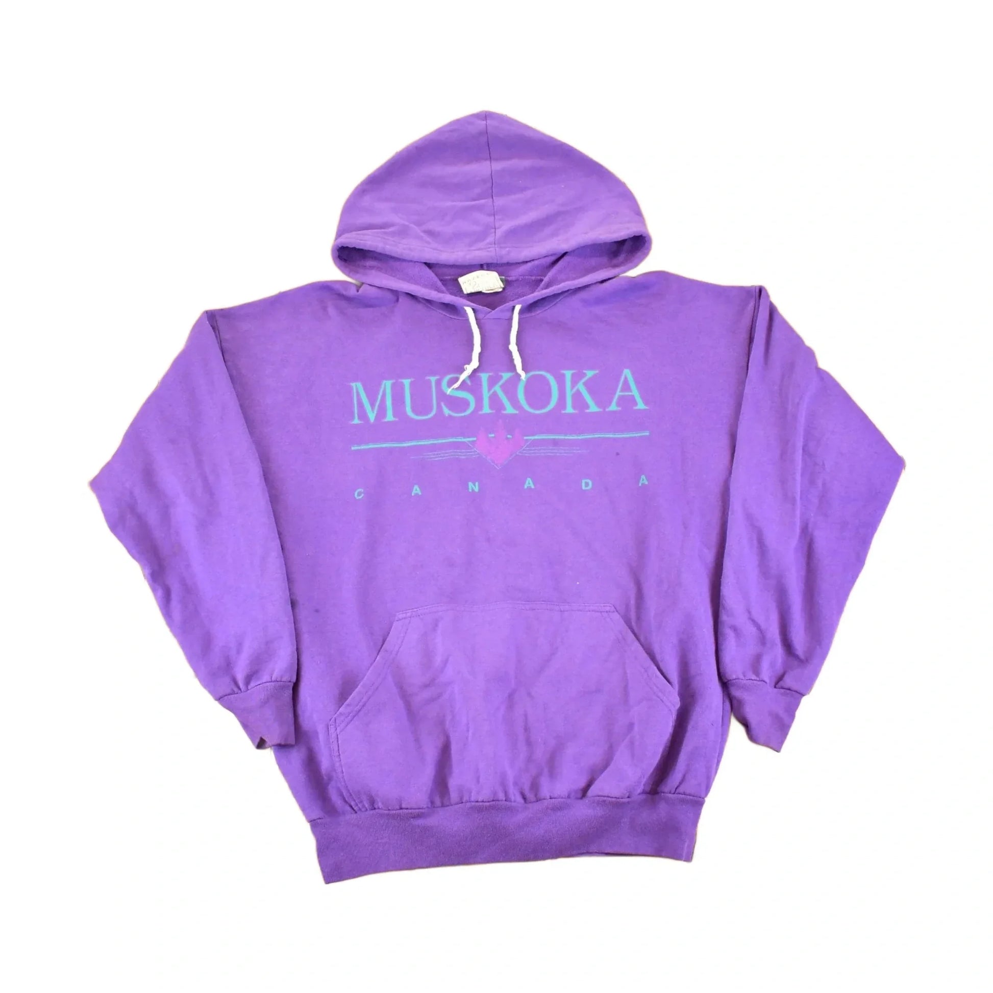 Vintage 1990s Muskoka Canada Souvenir Hoodie Sweatshirt Men's XL from propervintagecanada