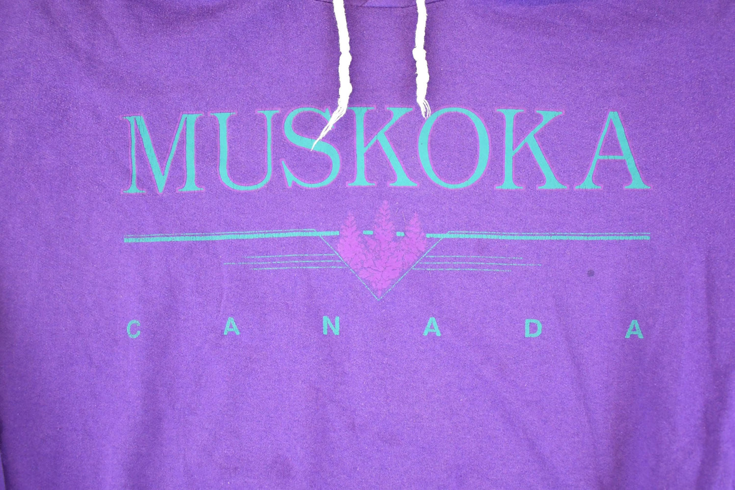 Vintage 1990s Muskoka Canada Souvenir Hoodie Sweatshirt Men's XL from propervintagecanada