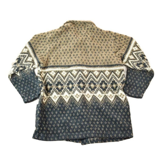 Vintage 1990s Muskoka Lakes All Over Print Abstract Pattern Button Up Fleece Sweater Mens L from propervintagecanada