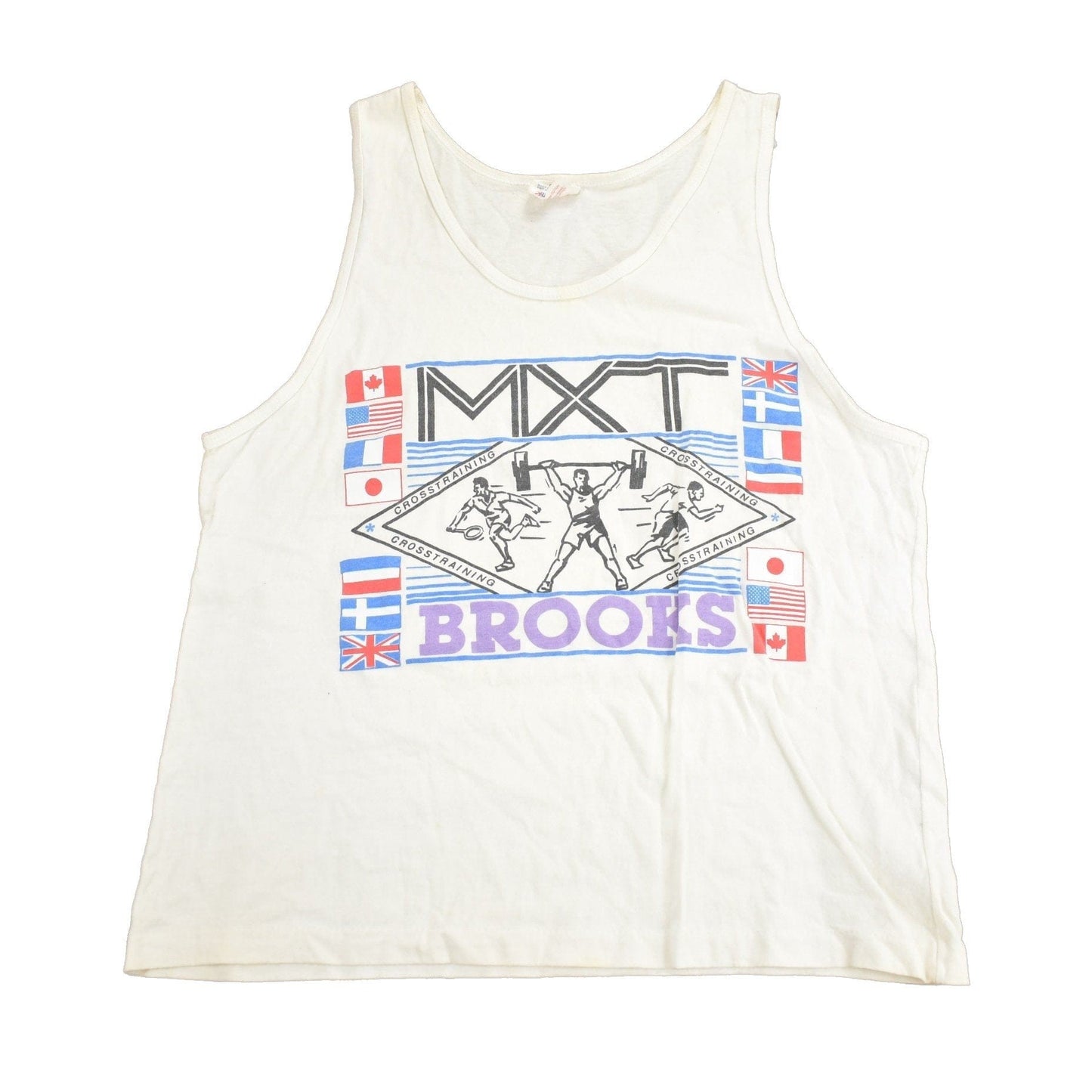 Vintage 1990s MXT Brooks Cross Training Graphic Tank Top Shirt Men's Medium from propervintagecanada