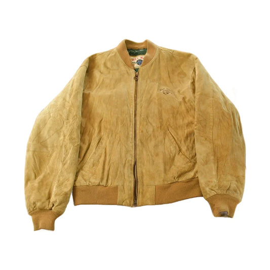 Vintage 1990s Naf Naf Nubuck Leather Flight Bomber Jacket Men's Medium from propervintagecanada