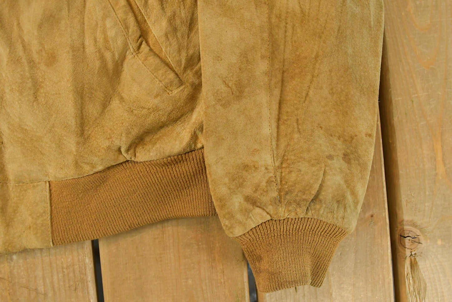 Vintage 1990s Naf Naf Nubuck Leather Flight Bomber Jacket Men's Medium from propervintagecanada