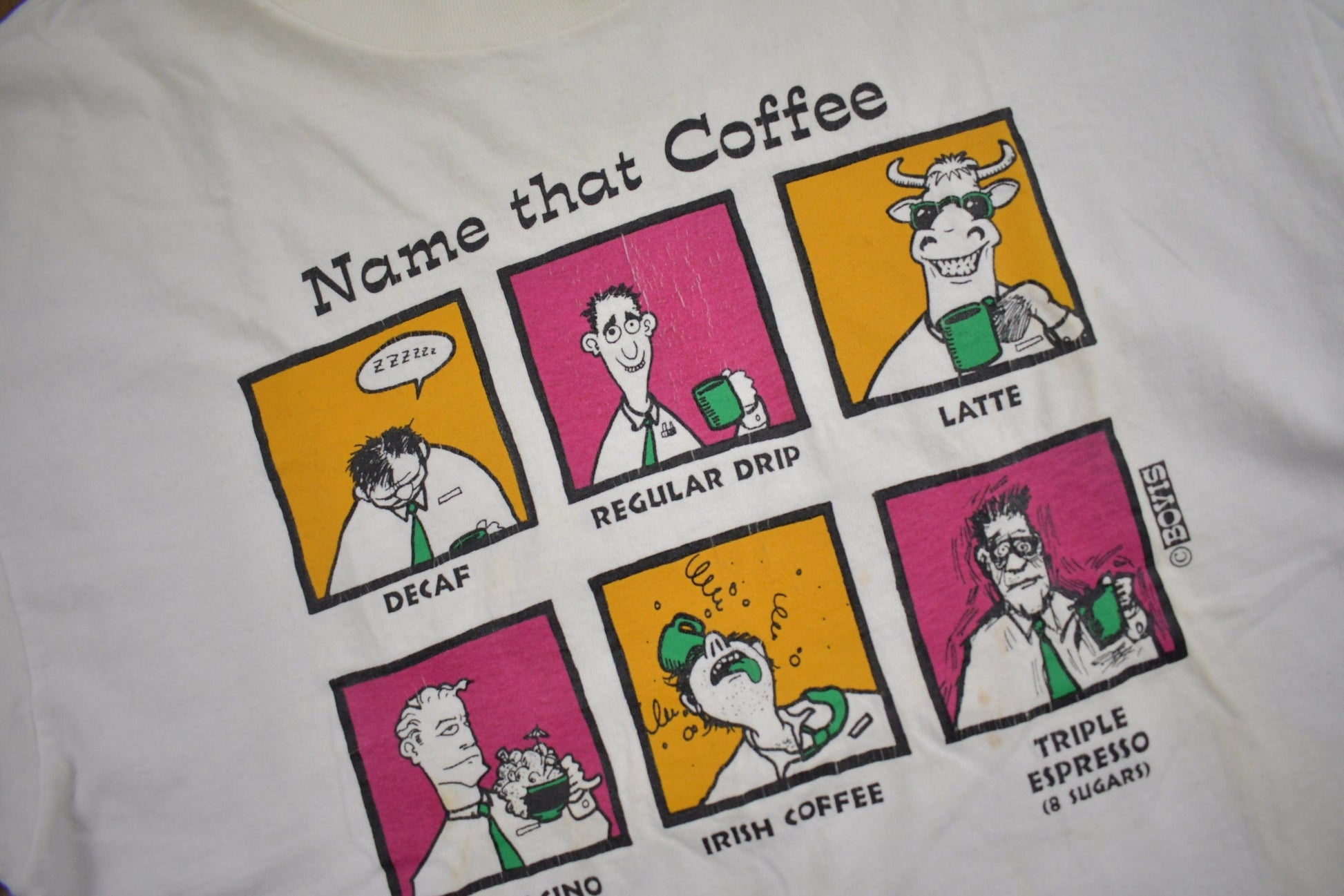 Vintage 1990s Name That Coffee Graphic T Shirt Men's Large from propervintagecanada