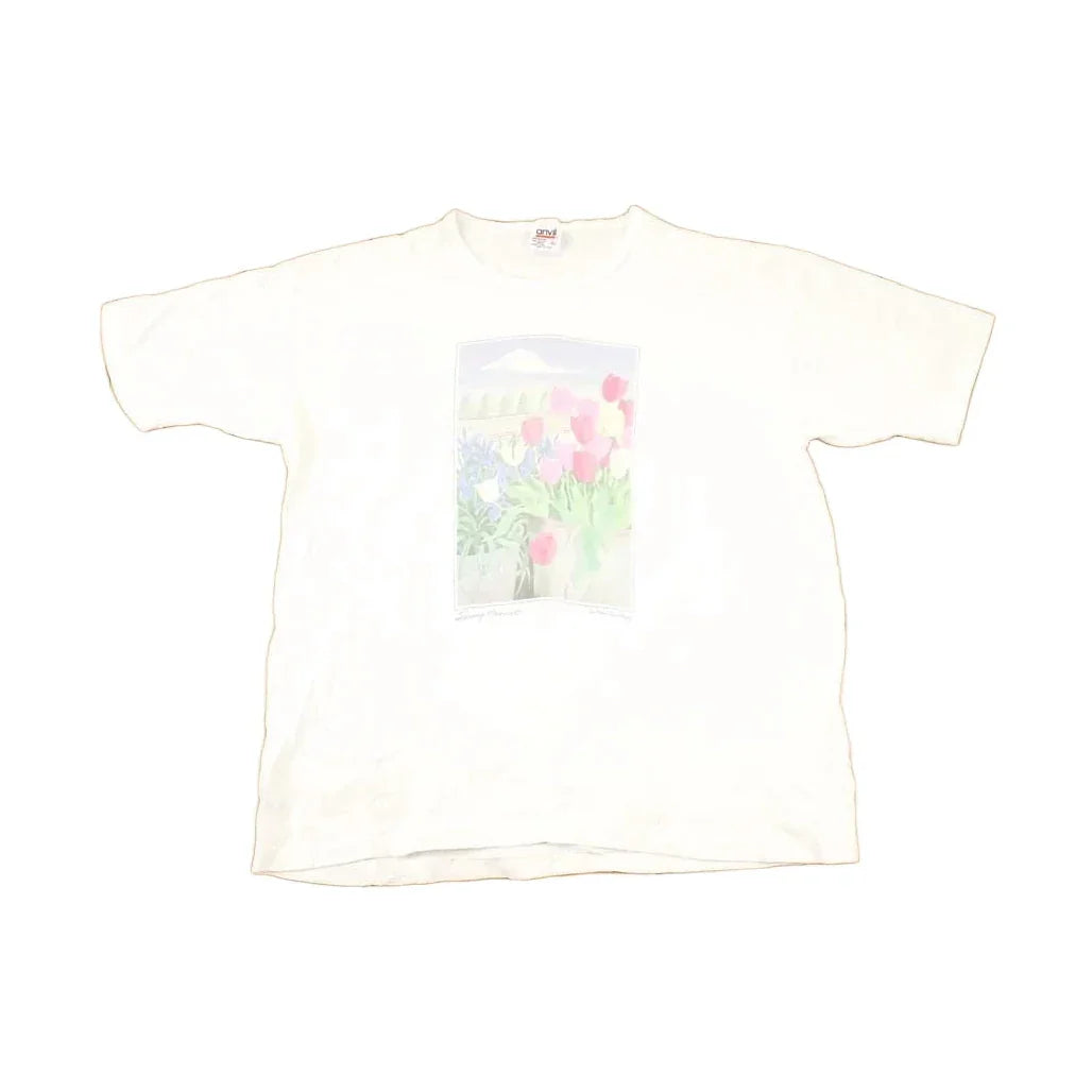 Vintage 1990s Nancy Sterling Spring Harvest Floral Souvenir T-Shirt Women's L from propervintagecanada