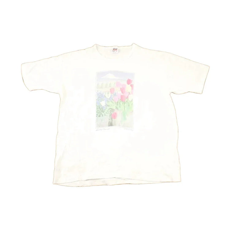 Vintage 1990s Nancy Sterling Spring Harvest Floral Souvenir T-Shirt Women's L from propervintagecanada