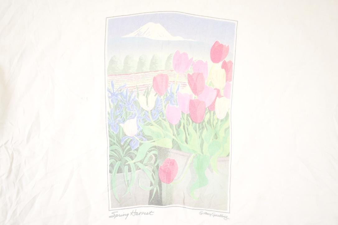 Vintage 1990s Nancy Sterling Spring Harvest Floral Souvenir T-Shirt Women's L from propervintagecanada