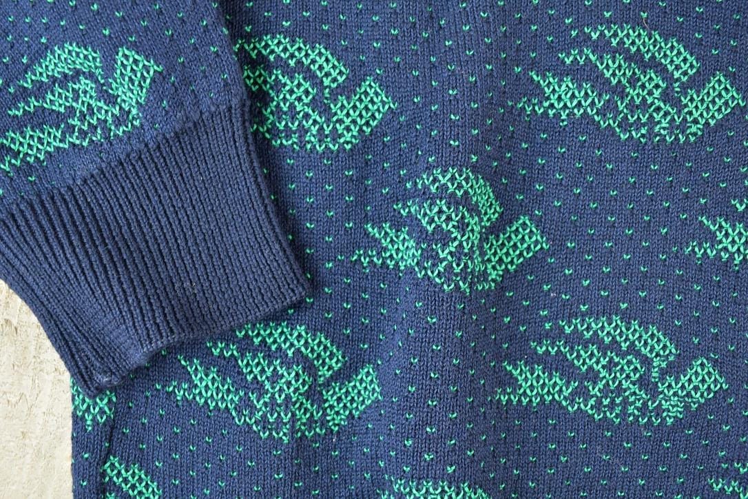 Vintage 1990s Nani Bon Knit Abstract Pattern Crewneck Sweater Women's L from propervintagecanada