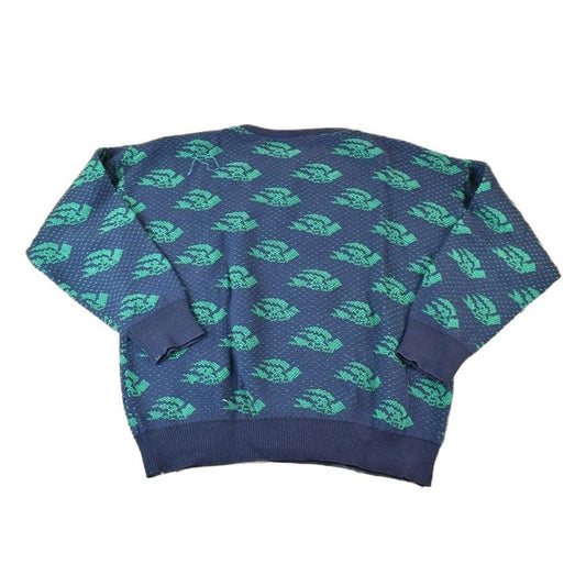 Vintage 1990s Nani Bon Knit Abstract Pattern Crewneck Sweater Women's L from propervintagecanada