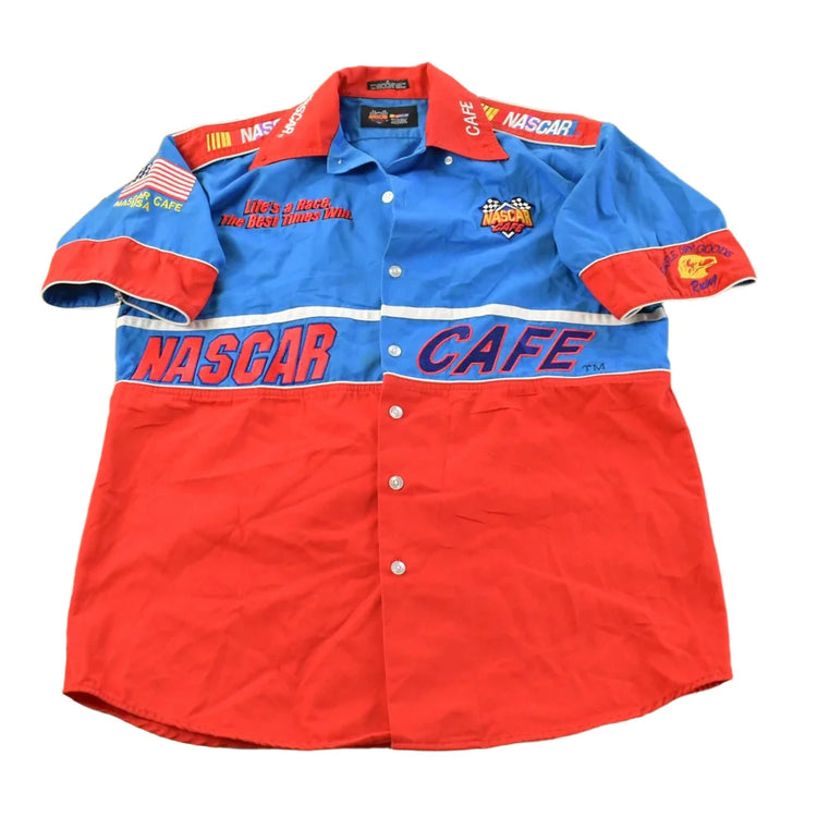 Vintage 1990s NASCAR Cafe Pit Crew Shirt Men's S from propervintagecanada
