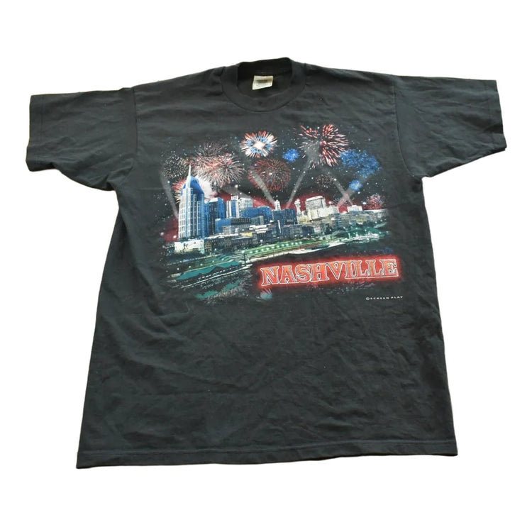 Vintage 1990s Nashville Fireworks Fruit of the Loom Souvenir T-Shirt Mens M from propervintagecanada