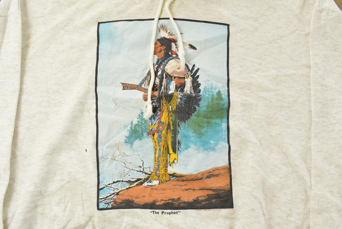 Vintage 1990s Native The Prophet Hoodie Sweater Men's XL from propervintagecanada