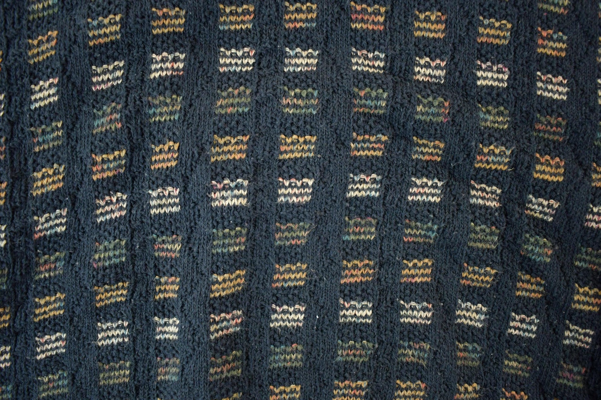 Vintage 1990s Natural Issue Abstract Pattern Knit Crewneck Sweater Men's Large from propervintagecanada