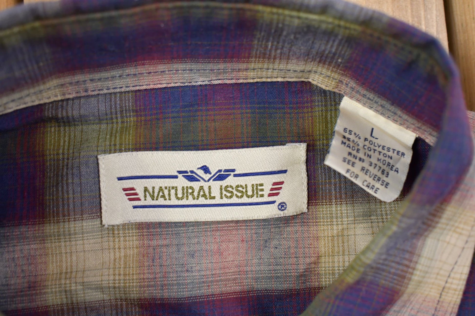 Vintage 1990s Natural Issue Plaid Button Up Shirt Men's XL from propervintagecanada