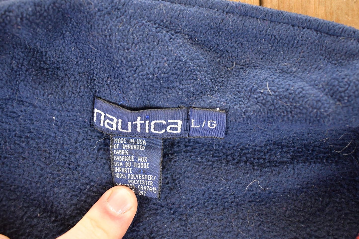 Vintage 1990s Nautica Challenge Fleece Quarter Zip Outdoorsman Sweater Men's L from propervintagecanada