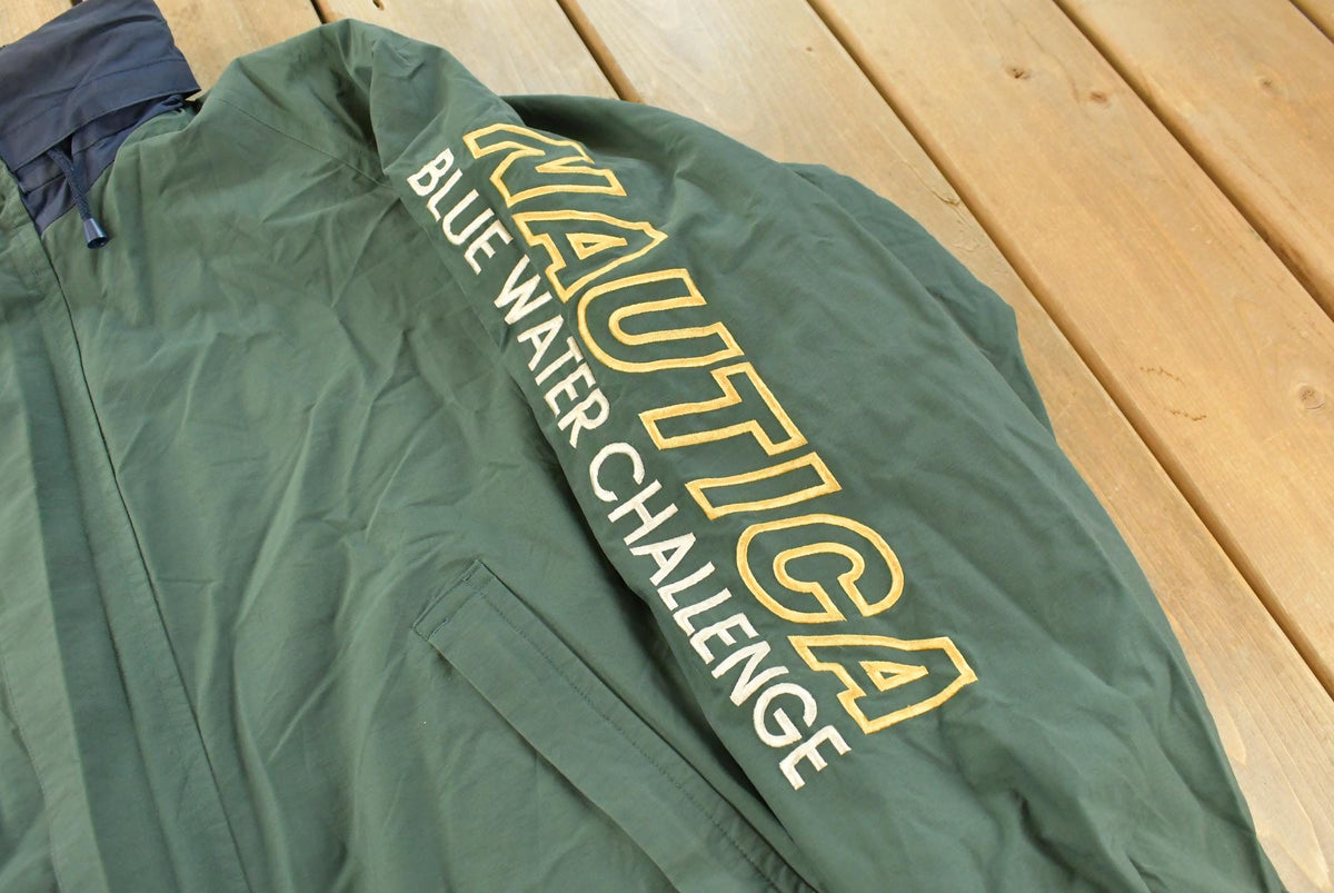 Vintage 1990s Nautica Cold Water Challenge Reversible Fleece Jacket Men's 2XL / Embroidered Logo / Athletic Winter Sailing / Streetwear from propervintagecanada