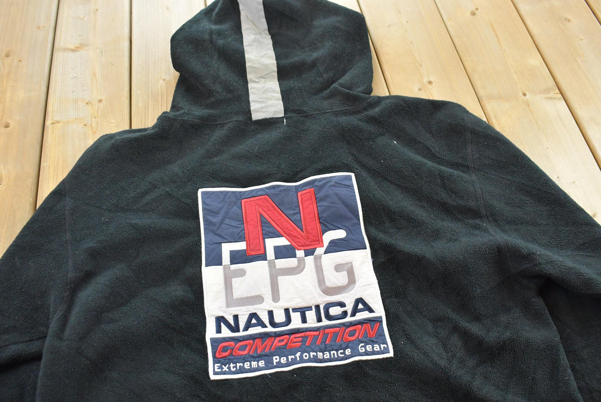 Vintage 1990s Nautica Competition EPG Fleece Hoodie Sweatshirt Mens Men's 2XL from propervintagecanada
