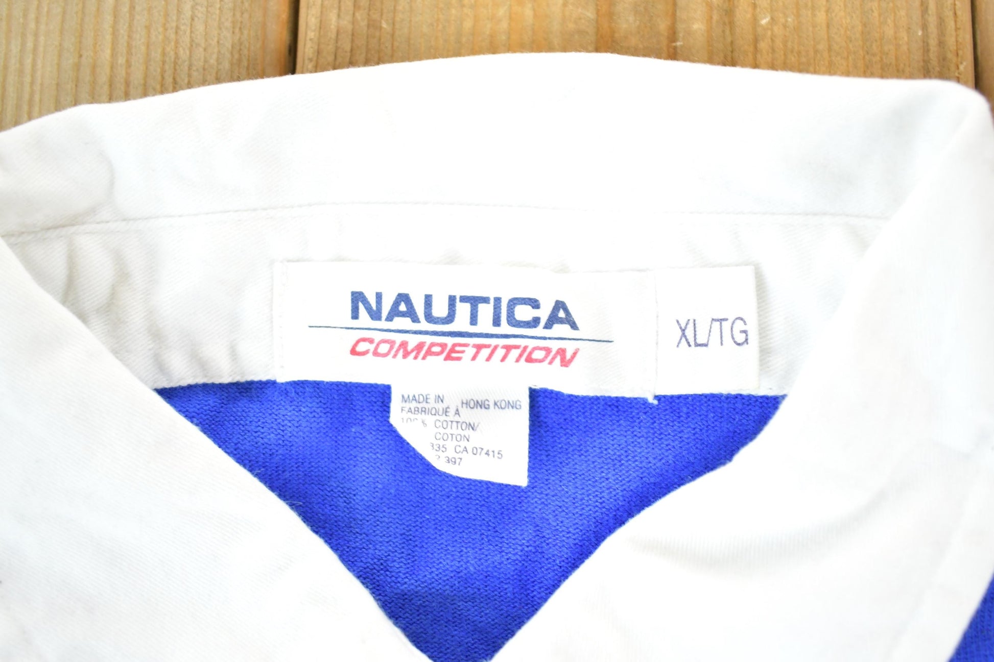 Vintage 1990s Nautica Competition Quarter Button Up Sailing Polo Long Sleeve Shirt Men's XL from propervintagecanada