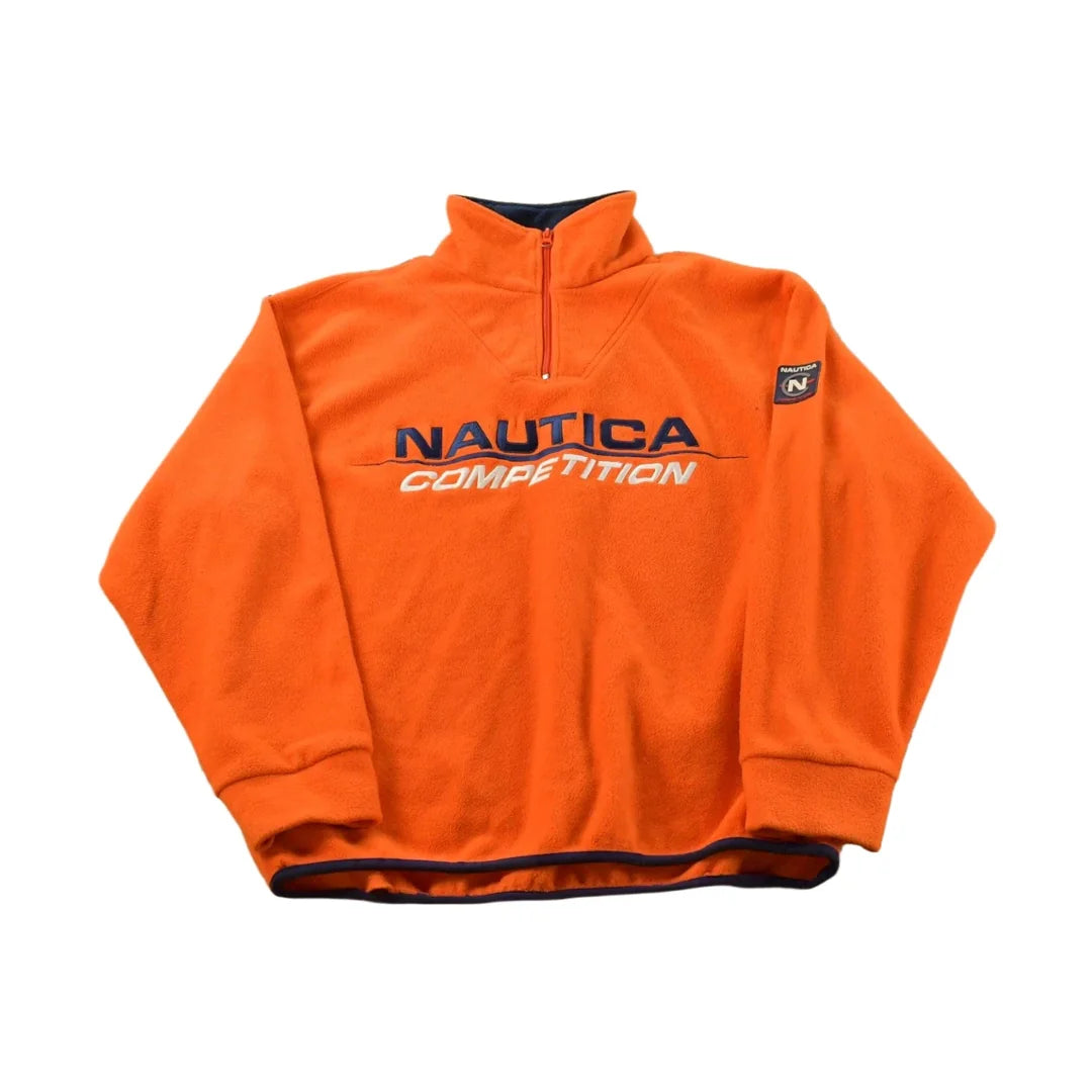 Vintage 1990s Nautica Competition Quarter Zip Fleece Sweater Men's L from propervintagecanada