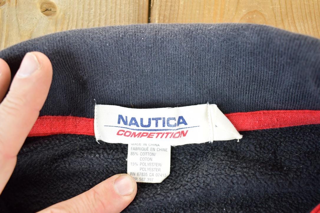Vintage 1990s Nautica Competition quarter Zip Souvenir Crewneck Sweatshirt Made In USA Men's XL from propervintagecanada