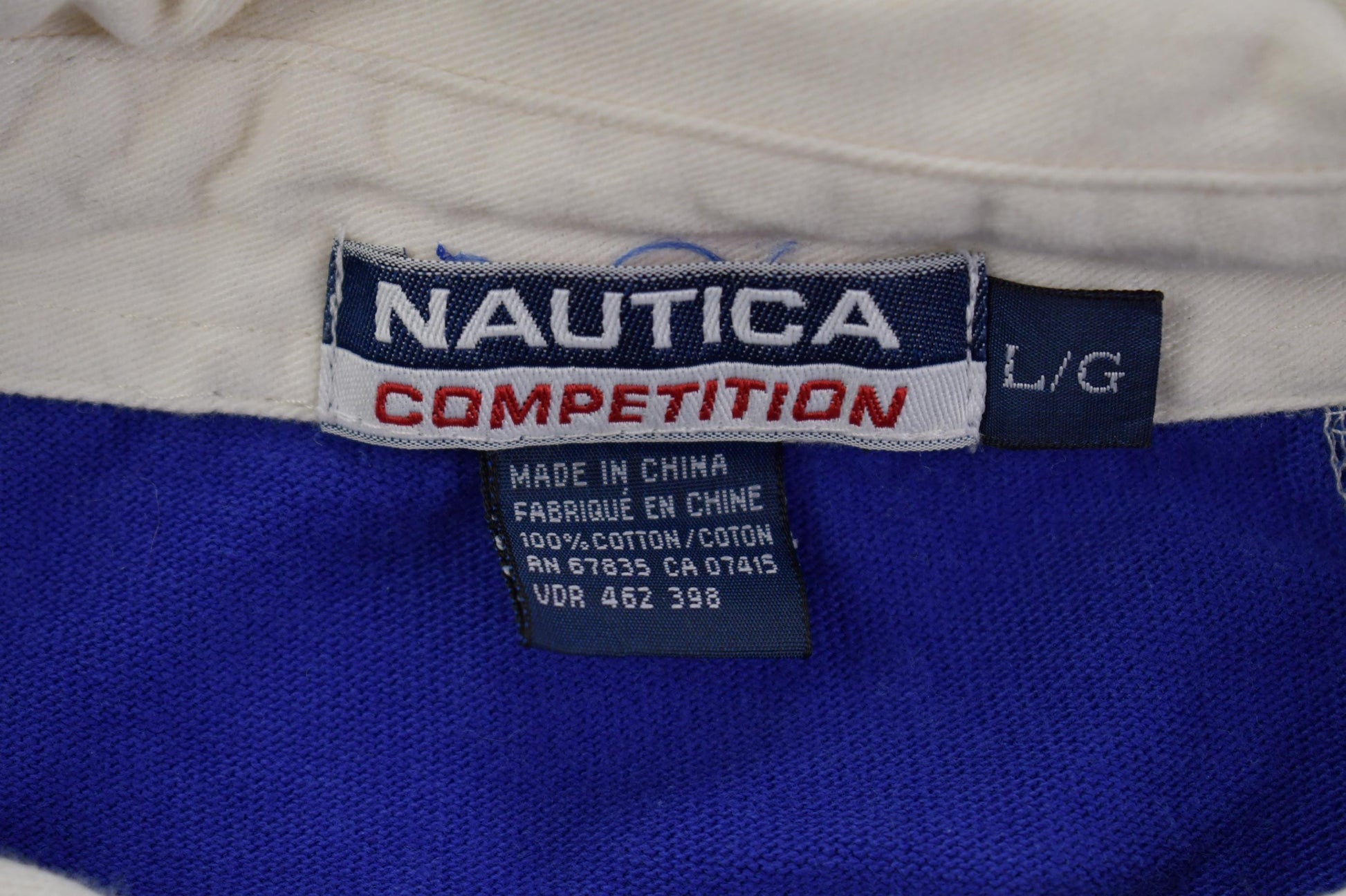 Vintage 1990s Nautica Competition Striped Rugby Shirt Crewneck Sweatshirt Men's Large from propervintagecanada