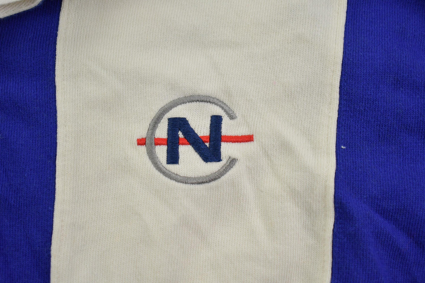 Vintage 1990s Nautica Competition Striped Rugby Shirt Crewneck Sweatshirt Men's Large from propervintagecanada