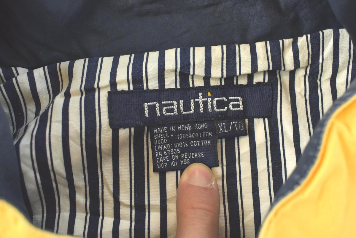 Vintage 1990s Nautica Hooded Sailing Windbreaker Rain Jacket Men's 2XL / Outerwear / 90s Streetwear / Made in Hong Kong from propervintagecanada