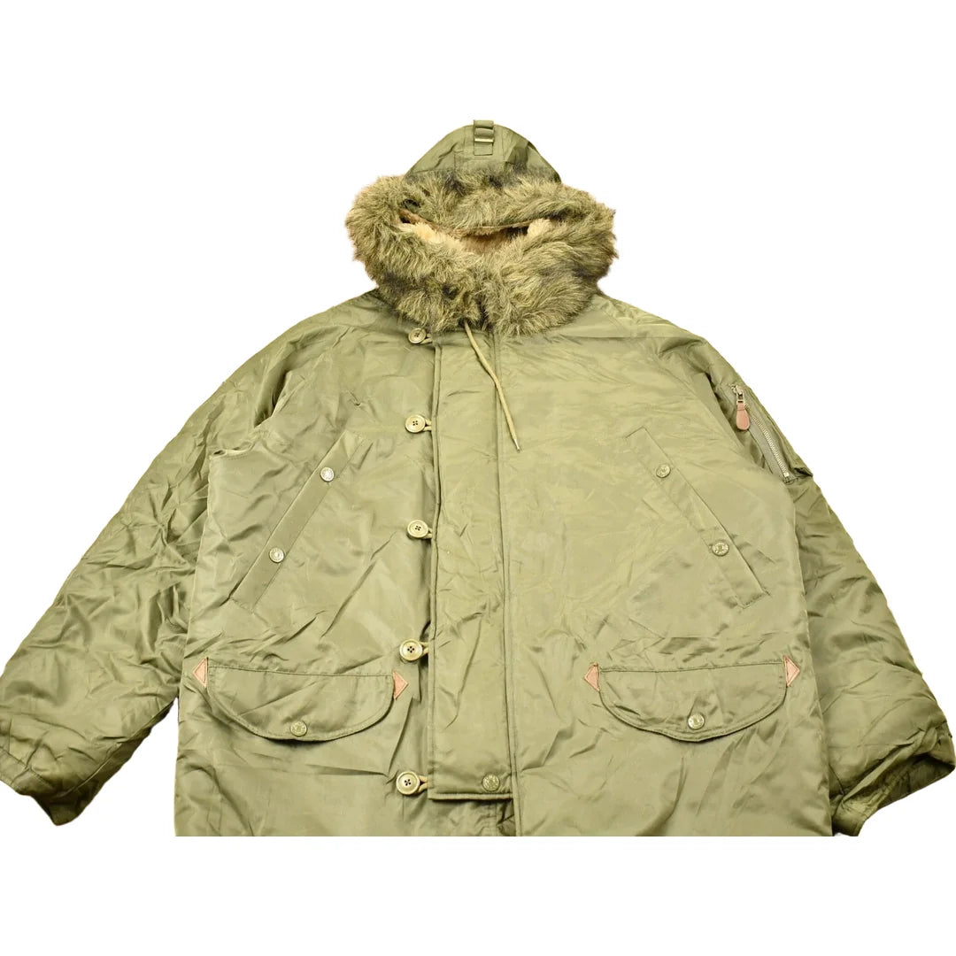 Vintage 1990s Nautica Jeans Co Fur Hood Winter Parka Jacket from propervintagecanada