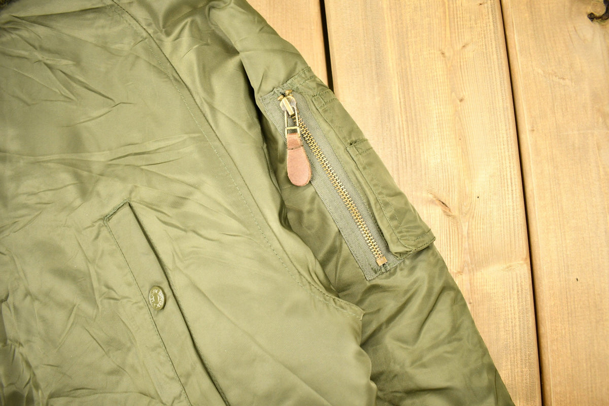 Vintage 1990s Nautica Jeans Co Fur Hood Winter Parka Jacket from propervintagecanada