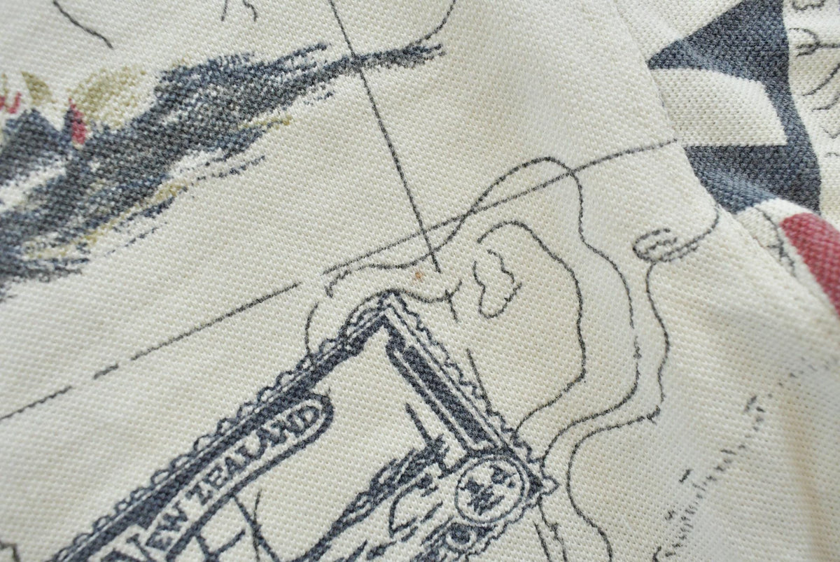 Vintage 1990s Nautica Map Print Polo Shirt Men's M from propervintagecanada