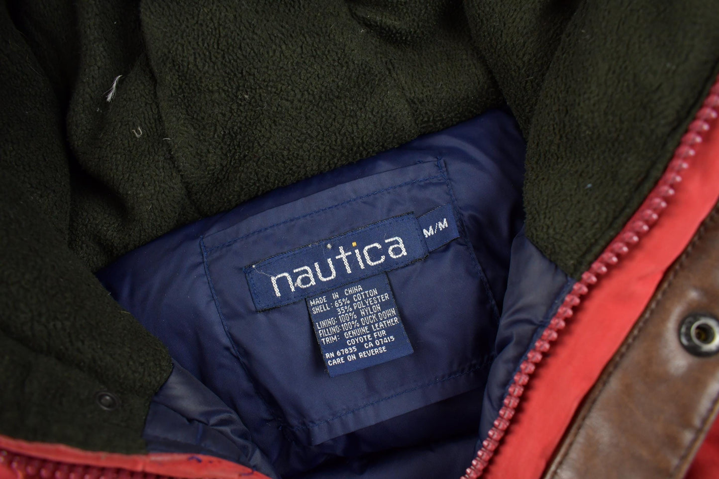 Vintage 1990s Nautica Puffer Jacket With Leather Trim Men's M from propervintagecanada