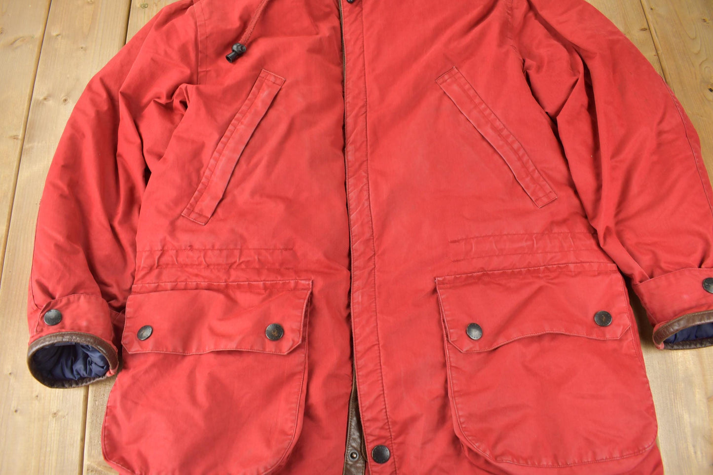 Vintage 1990s Nautica Puffer Jacket With Leather Trim Men's M from propervintagecanada