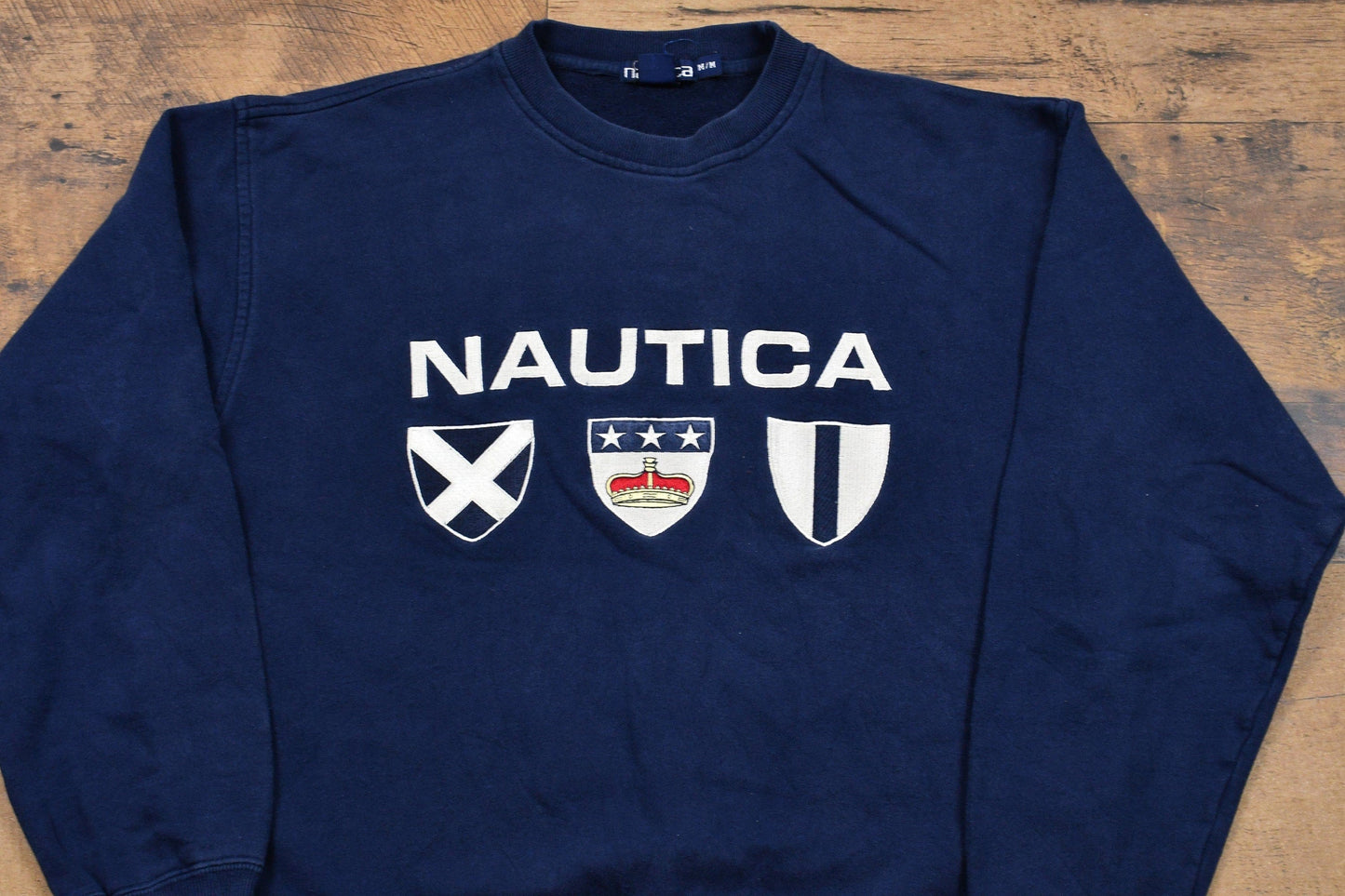 Vintage 1990s Nautica Spell Out Crewneck Men's Medium from propervintagecanada