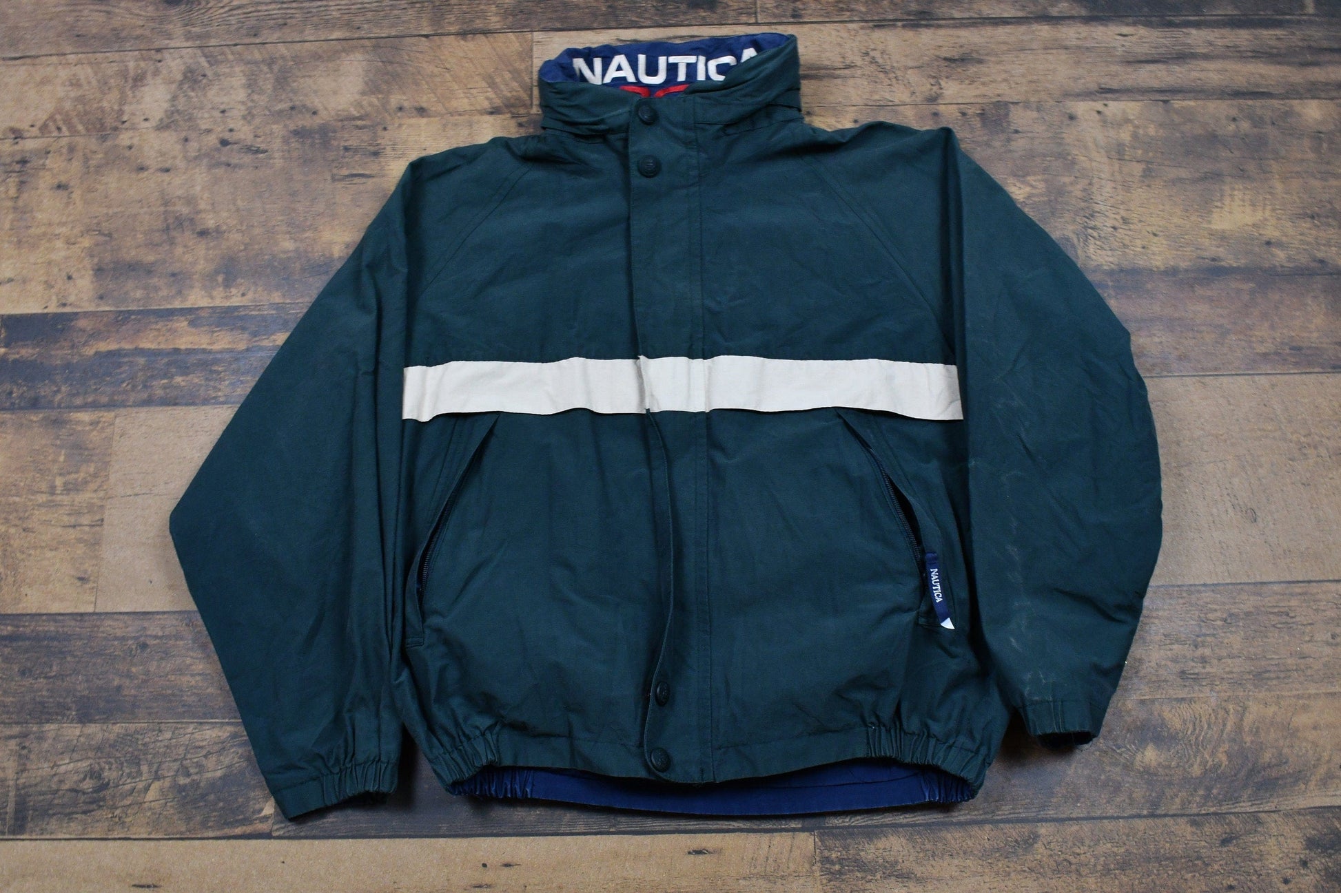 Vintage 1990s Nautica Sport Reversible Jacket Men's Large from propervintagecanada