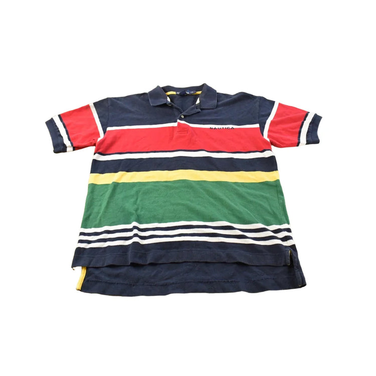 Vintage 1990s Nautica Striped Polo Shirt Men's Large from propervintagecanada
