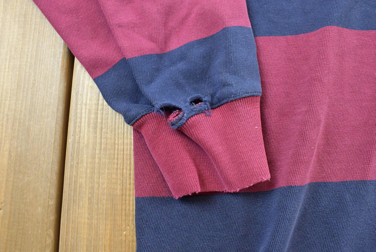 Vintage 1990s Nautica Striped Rugby Long Sleeve Polo Shirt Men's XL from propervintagecanada