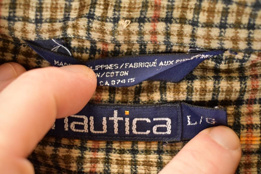 Vintage 1990s Nautica Western Style Plaid Button Up Shirt Men's XL from propervintagecanada